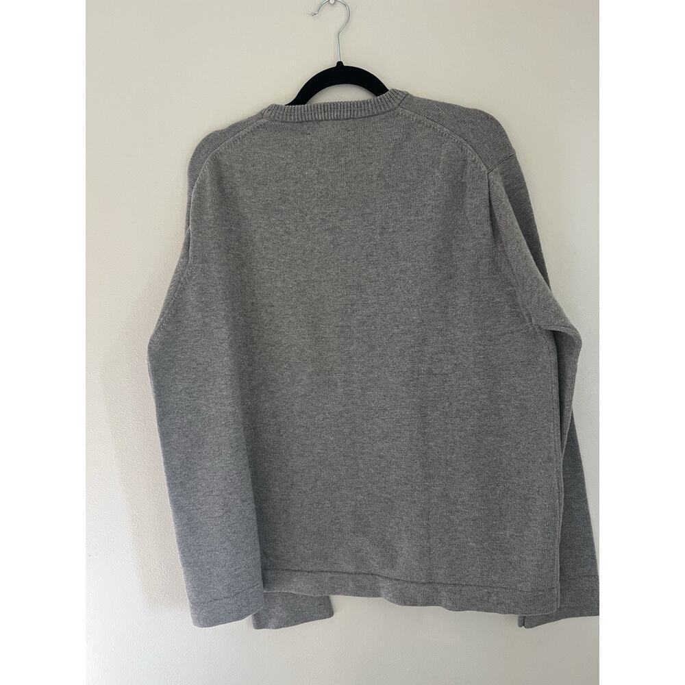 Vintage J. Crew Men’s Size Xl Gray 100% Cotton Knit Crewneck Sweater Pullover - Picture 6 of 7